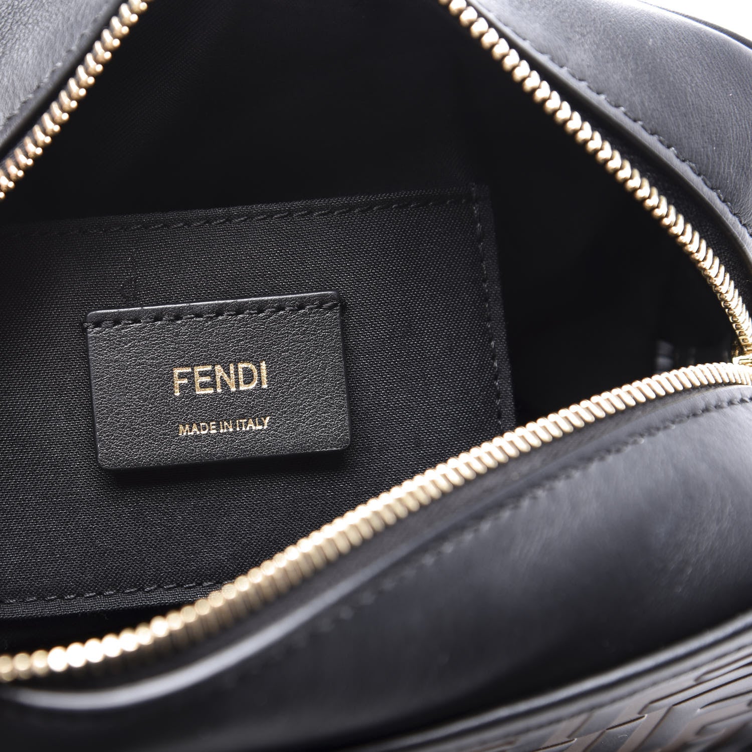 Fendi Vitello Century F is Fendi Bi-Color FF 1974 Embossed Camera Case Maya Black 5 of 11