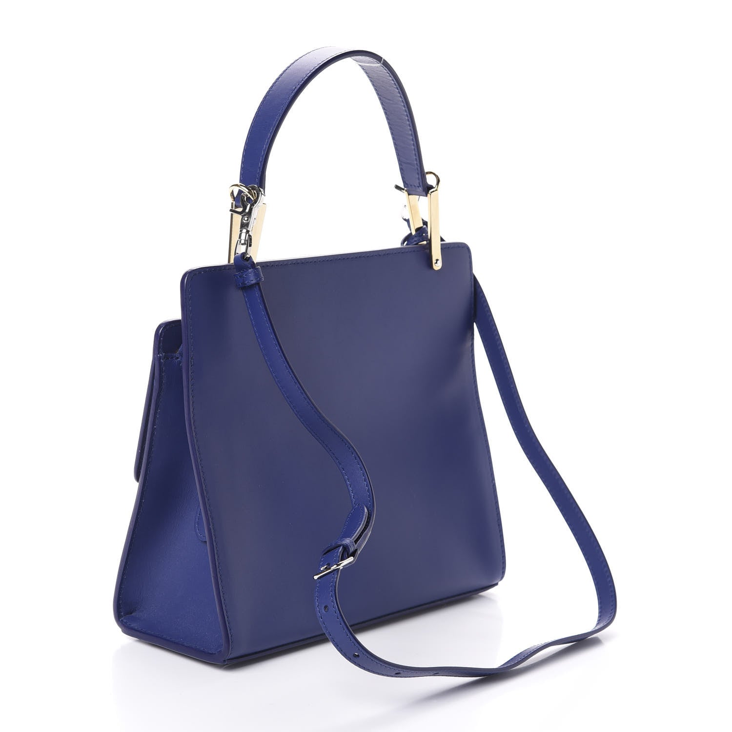 Balenciaga Smooth Calfskin Le Dix S Cartable Shoulder Bag Bleu Mineral 3 of 9