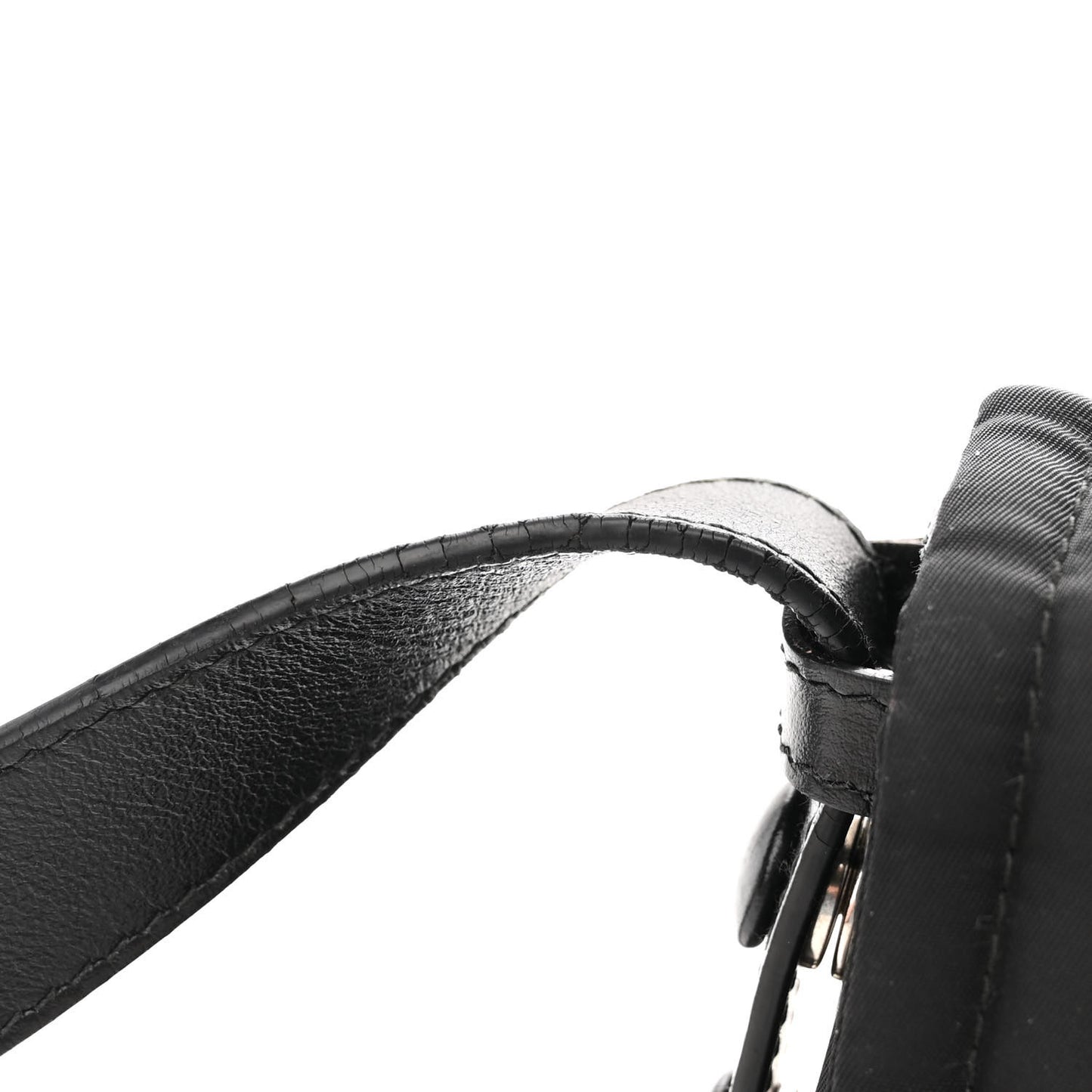 Re-Nylon Vitello Padded Small Flap Shoulder Bag Black