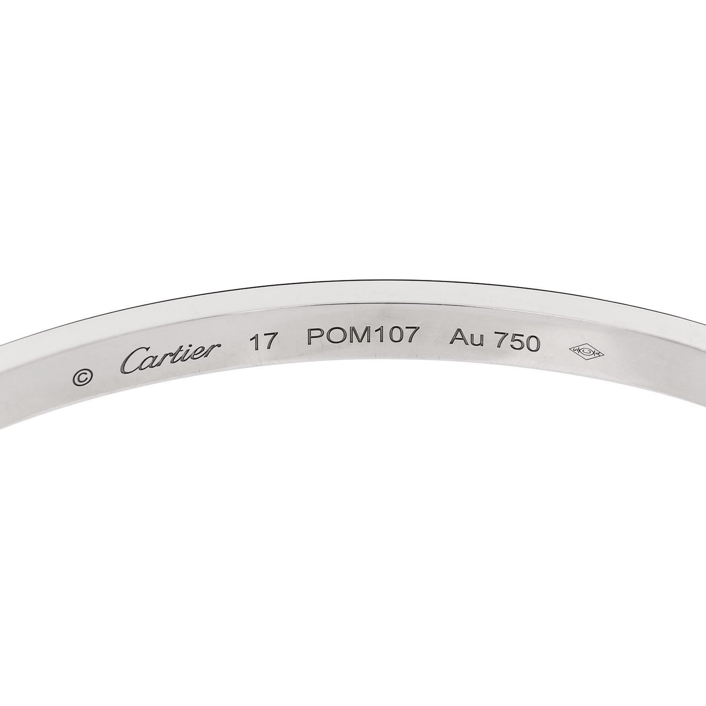 18K White Gold Small LOVE Bracelet 17