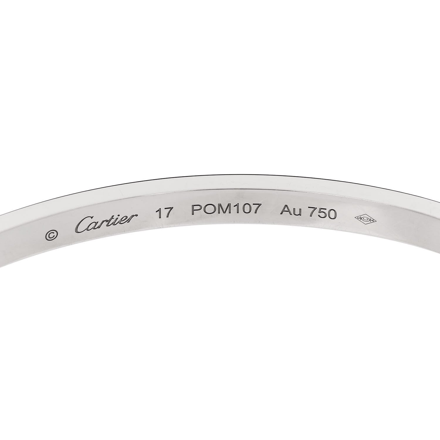 Cartier 18K White Gold Small LOVE Bracelet 17 6 of 9