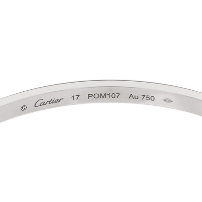 Cartier 18K White Gold Small LOVE Bracelet 17 6 of 9