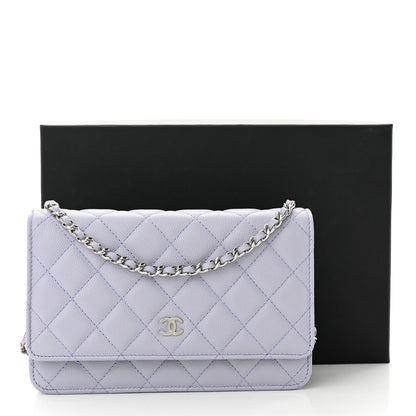 Chanel Caviar Quilted Wallet on Chain WOC Light Purple 12 of 12