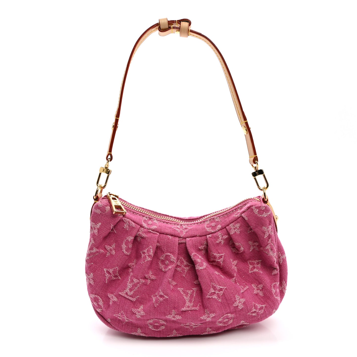 Monogram Denim Pochette Valley Fuchsia