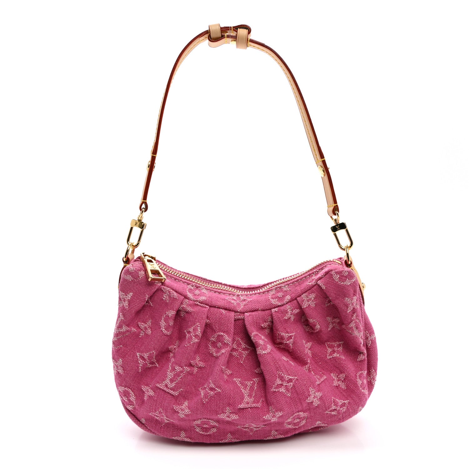 Louis Vuitton Monogram Denim Pochette Valley Fuchsia 1 of 9