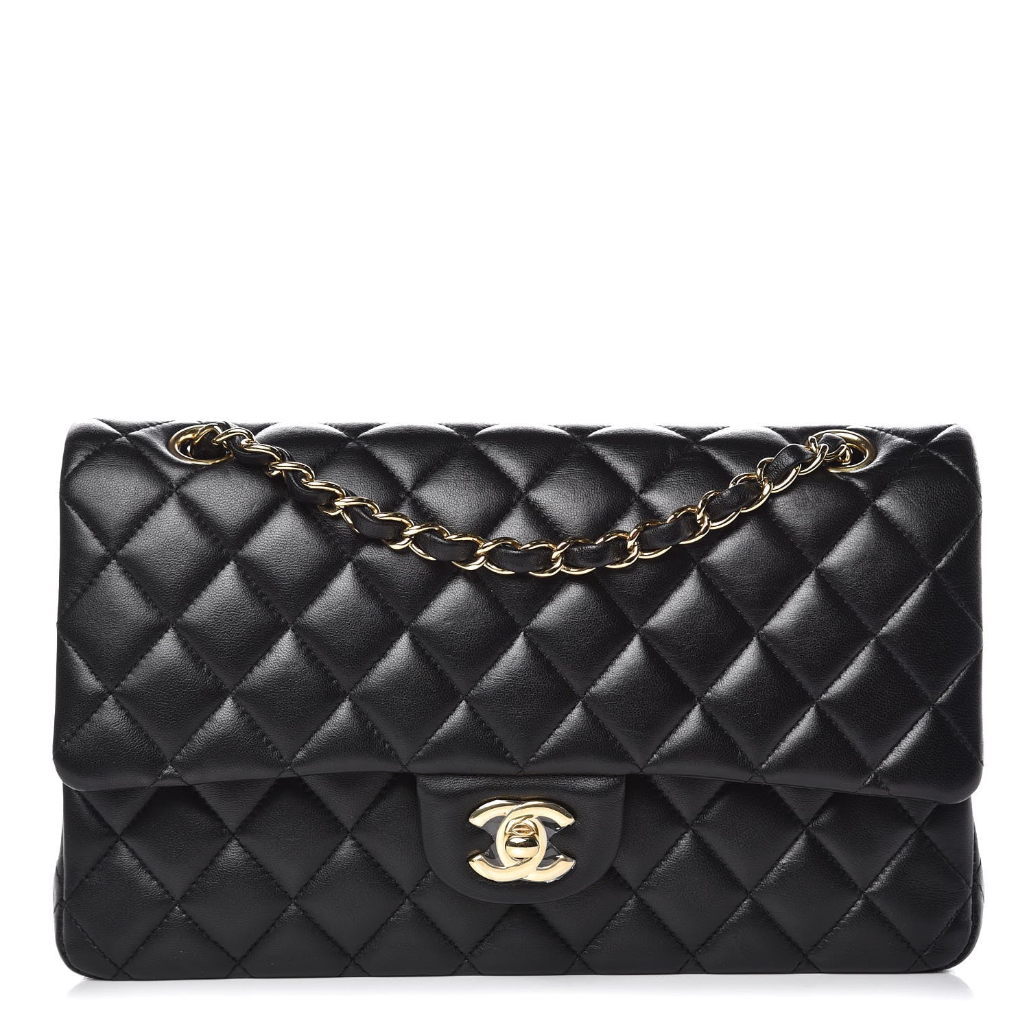 Chanel Lambskin Quilted Medium Double Flap Black 1 of 10