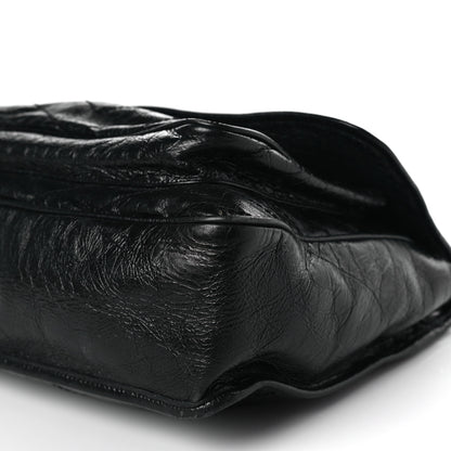 Saint Laurent Crinkled Calfskin Matelasse Monogram Large Niki Chain Satchel Black 9 of 9