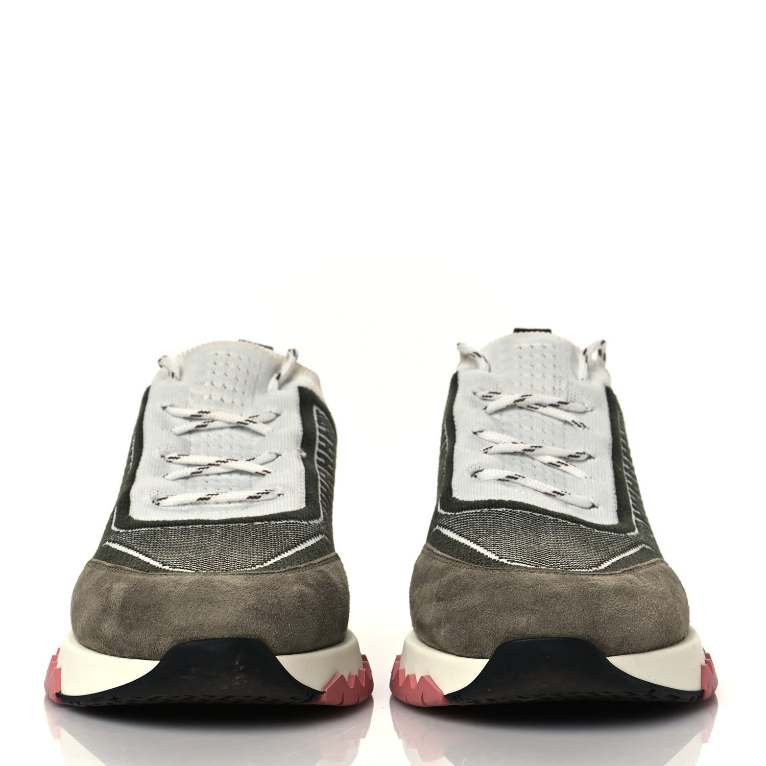 Hermes Knit Goatskin Womens Addict Sneakers 38.5 Vert The Imperial White 2 of 11