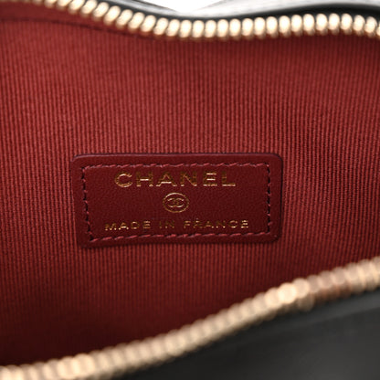 Chanel Lambskin Quilted CC In Love Heart Clutch With Chain Black 6 of 10