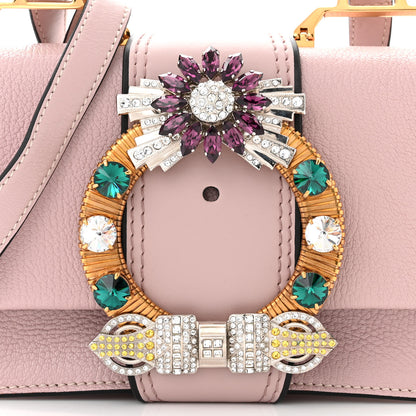 Miu Miu Goatskin Madras Soft Calf Crystal Embellished Shoulder Bag Mughetto 8 of 10