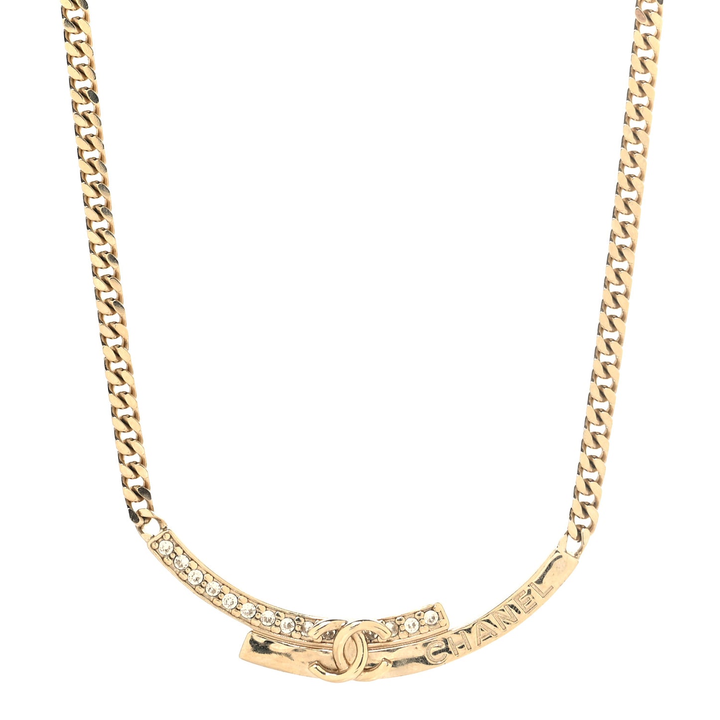 Crystal CC Choker Necklace Gold