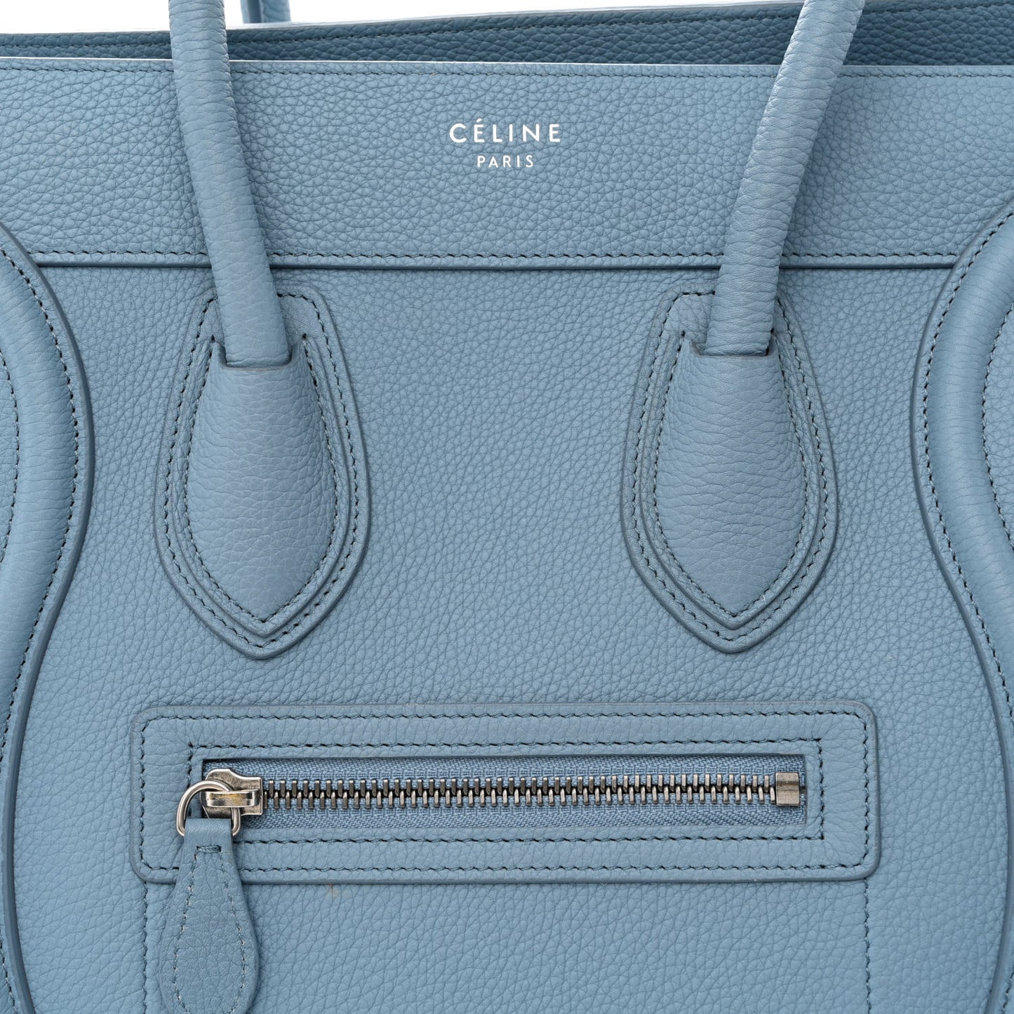 Drummed Calfskin Micro Luggage Slate