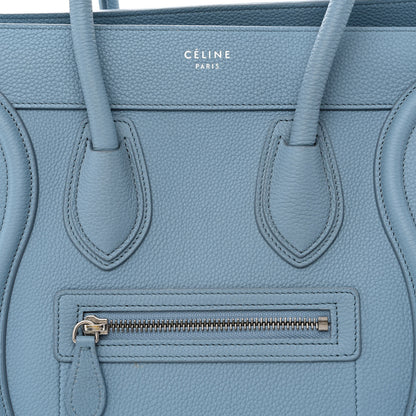 Celine Drummed Calfskin Micro Luggage Slate 8 of 12