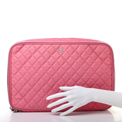 Chanel Caviar Quilted Cosmetic Pouch Pink 2 of 12