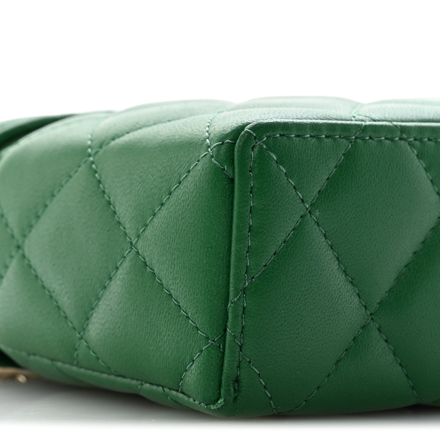 Chanel Lambskin Quilted Top Handle Slim Vanity With Chain Green 9 of 11