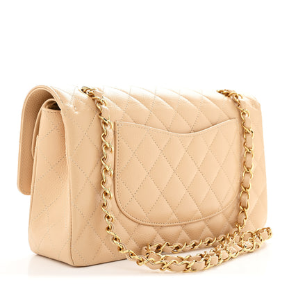 Chanel Caviar Quilted Medium Double Flap Beige 3 of 11