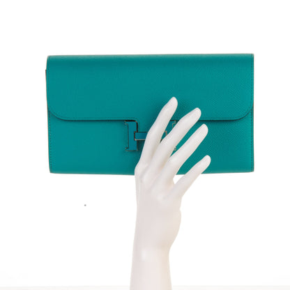 Hermes Epsom Constance Long Wallet Bleu Paon 2 of 7