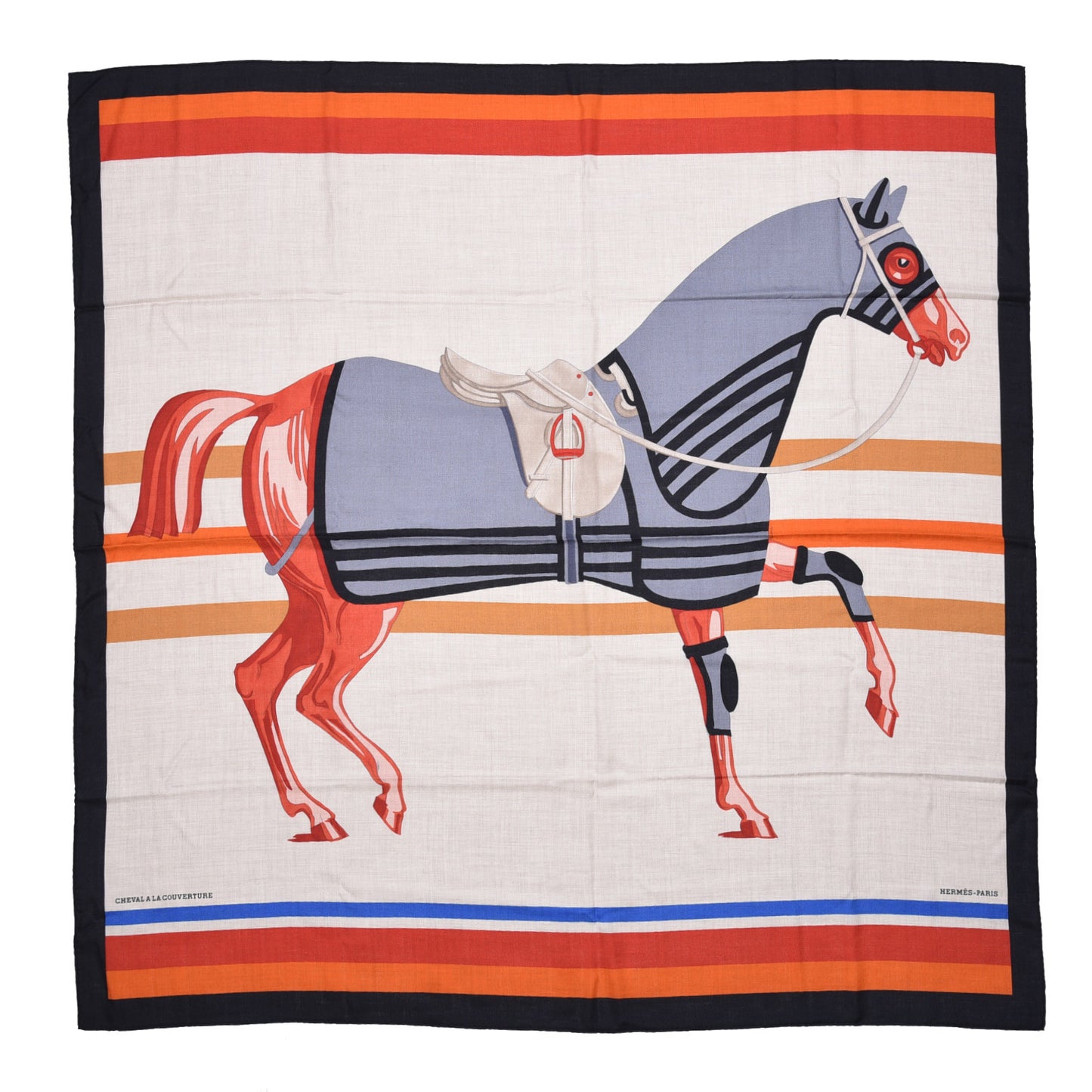 Cashmere Silk Cheval A La Couverture Shawl 140 Naturel Rouge Brique