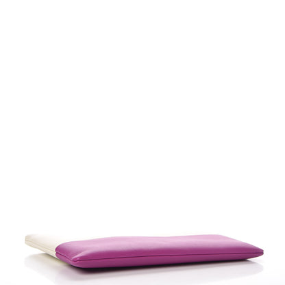 Celine Lambskin Bi-Color Solo Clutch Pouch White Magenta 4 of 8