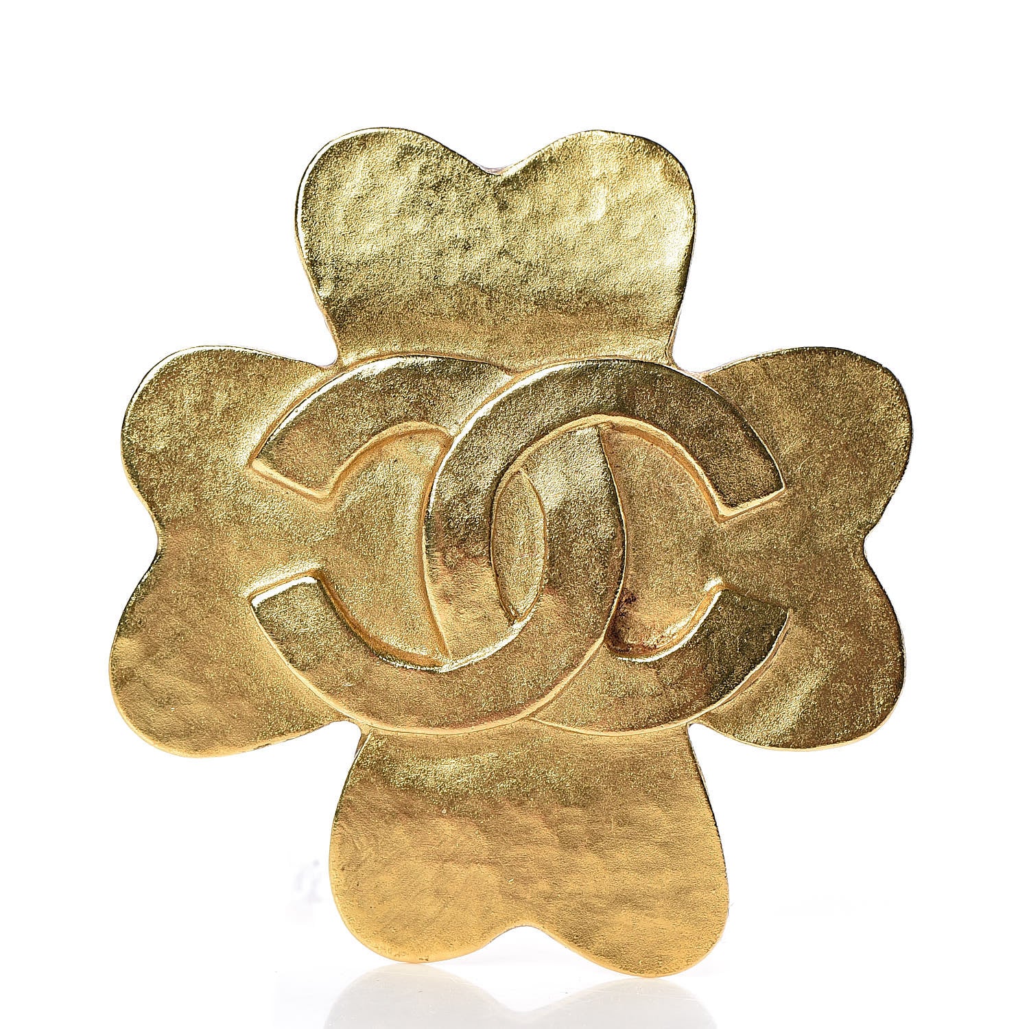 Chanel CC Cross Brooch Gold 1 of 4