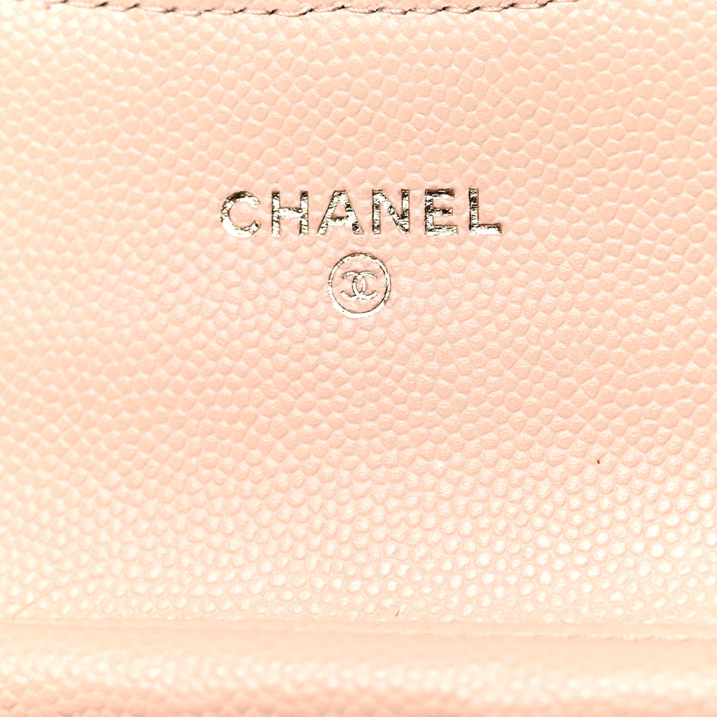 Caviar Quilted Mini Clutch With Chain Light Beige