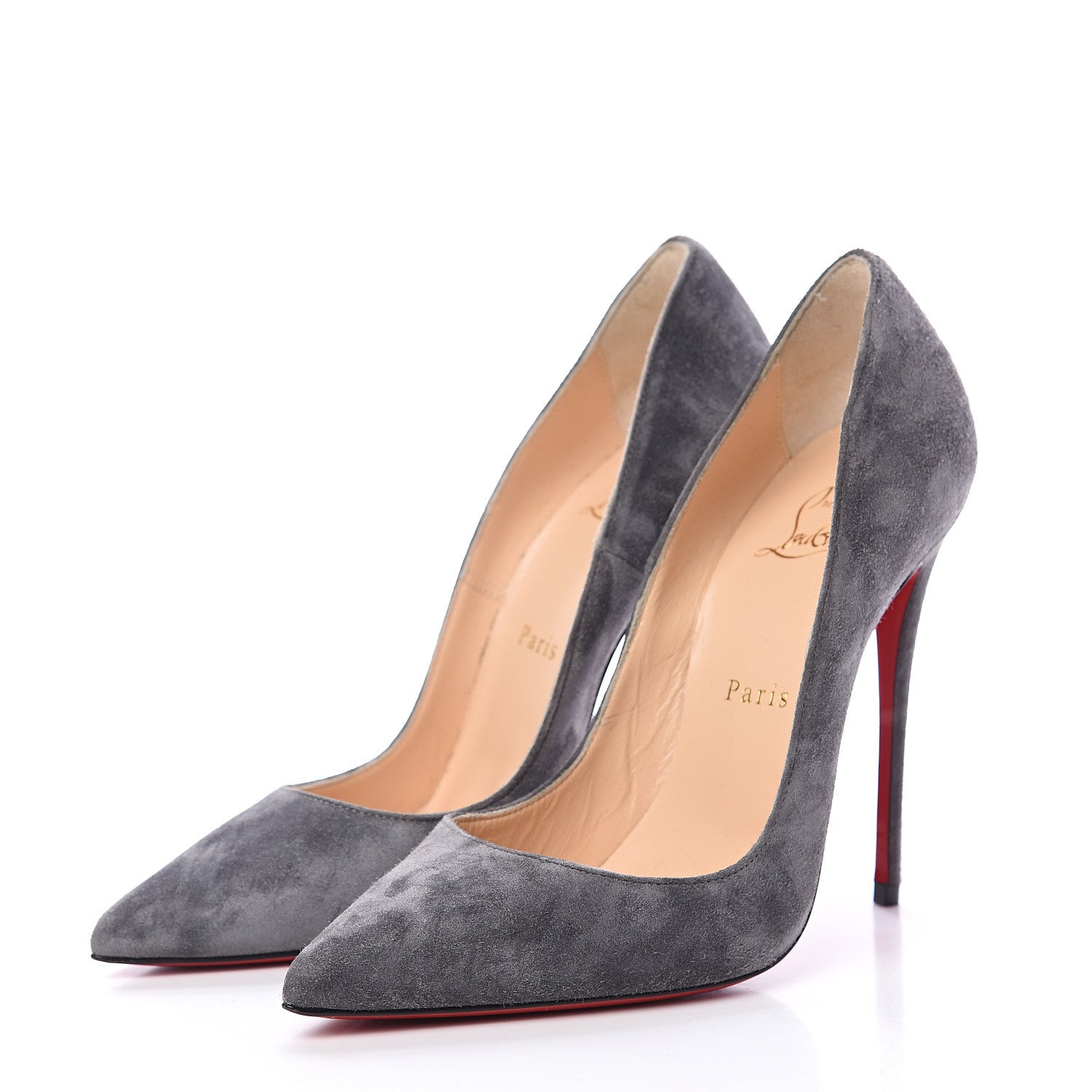 Christian Louboutin Veau Velours So Kate 120 Pumps 37.5 Storm 3 of 7