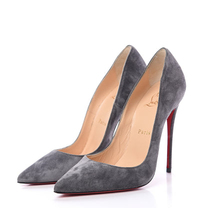 Christian Louboutin Veau Velours So Kate 120 Pumps 37.5 Storm 3 of 7