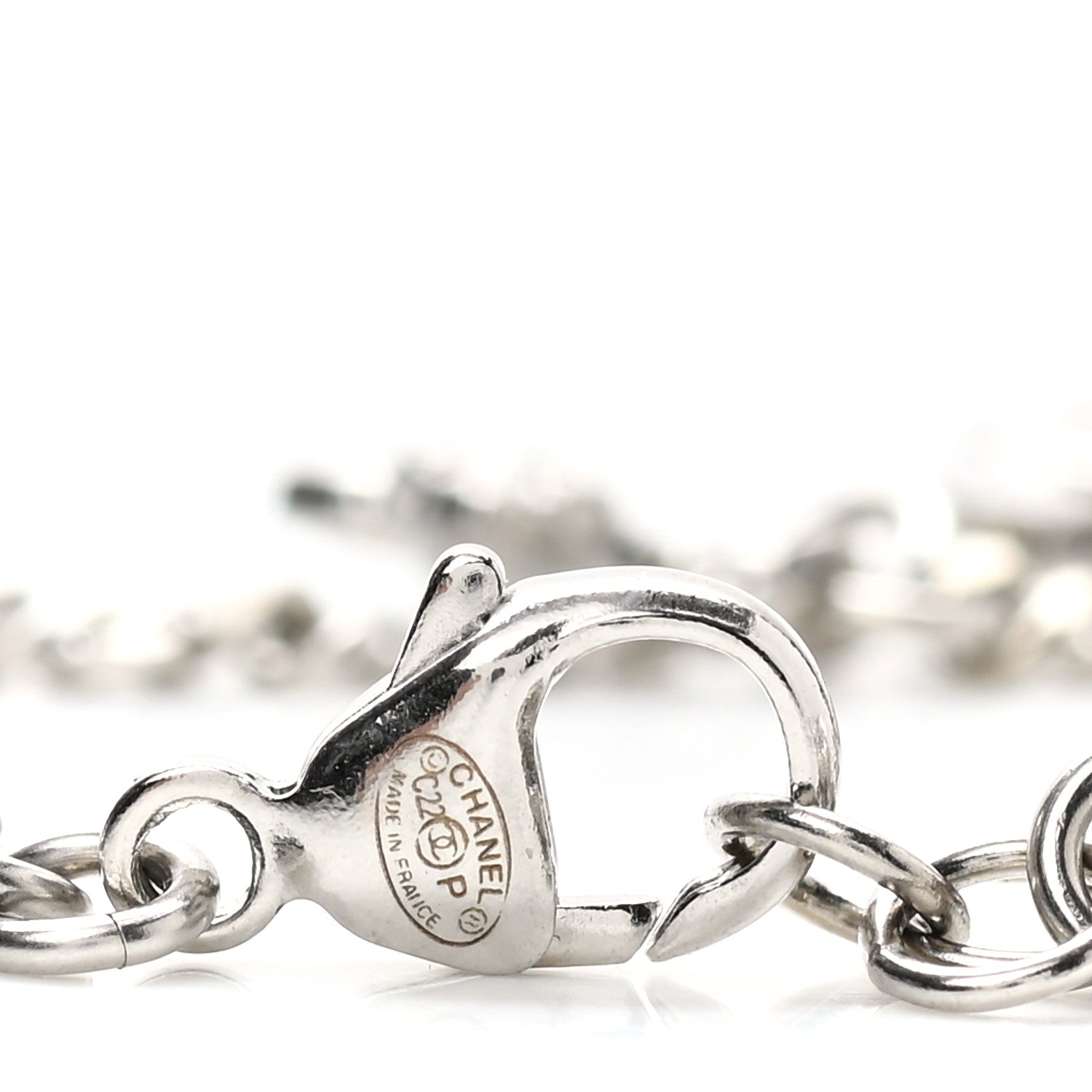 Chanel クリスタル付きブレスレット Chanel Crystal Pearl Flower CC Bracelet Silver 1127668 – FASHIONPHILE