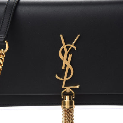 Saint Laurent Smooth Calfskin Classic Monogram Kate Tassel Chain Wallet Black 9 of 10