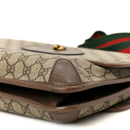 Gucci GG Supreme Monogram Web Small Neo Vintage Double Flap Messenger Bag Beige New Acero 12 of 12