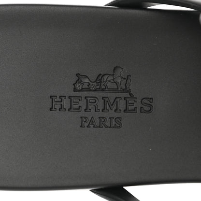 Hermes Rubber Womens Egerie Sandals 38 Black 7 of 9