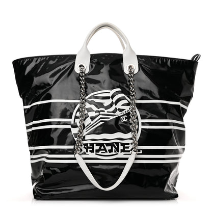 Chanel Vinyl Large La Pausa Bay Shopping Bag Black 1 of 10