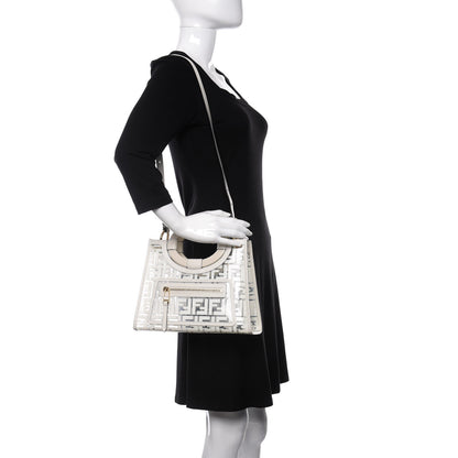 Fendi TPU FF Vitello Century Plexiglass Small Runaway Shopper Tote White 2 of 8