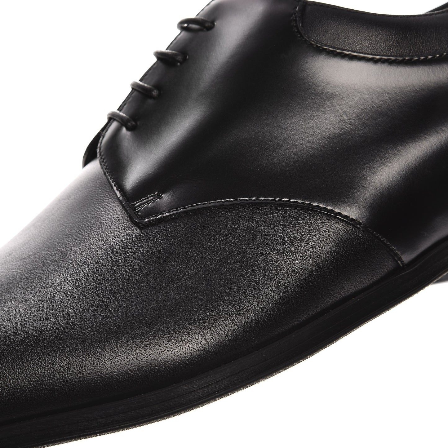 Lambskin Derby Lace Up Shoes 8 Black