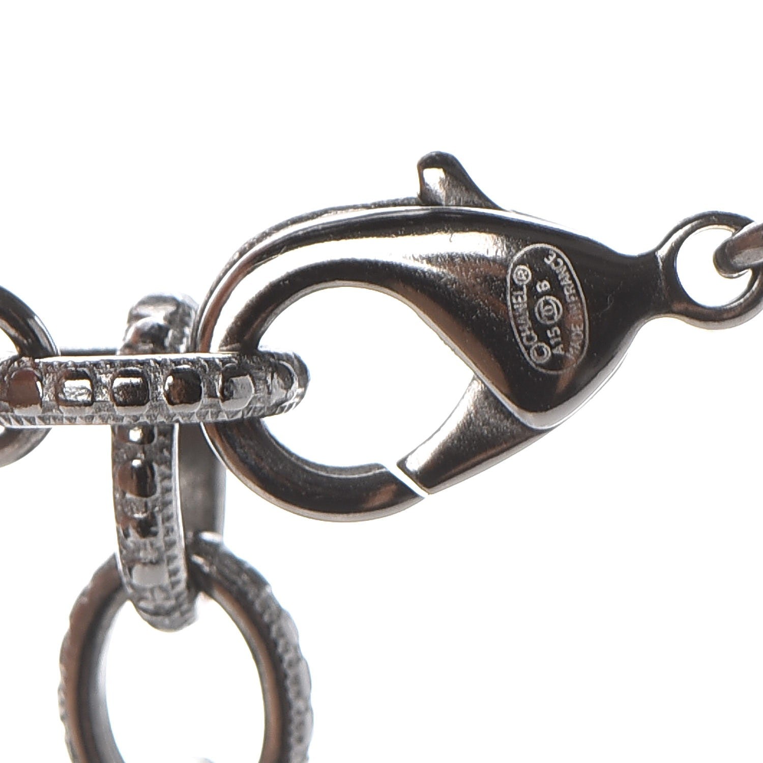 Chanel Ruthenium Graduated Bead Crystal CC Long Necklace Black 5 of 7