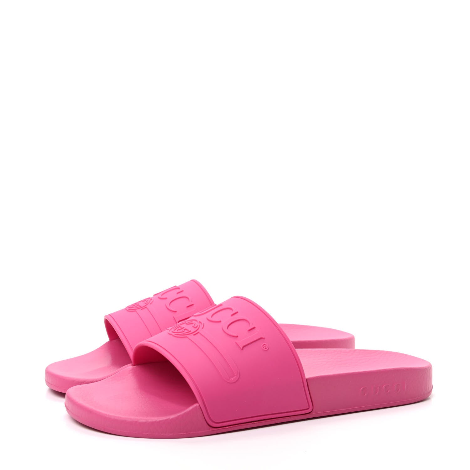 Gucci Rubber Logo Stamped Mens Slide Sandals 9 Fuchsia 3 of 12