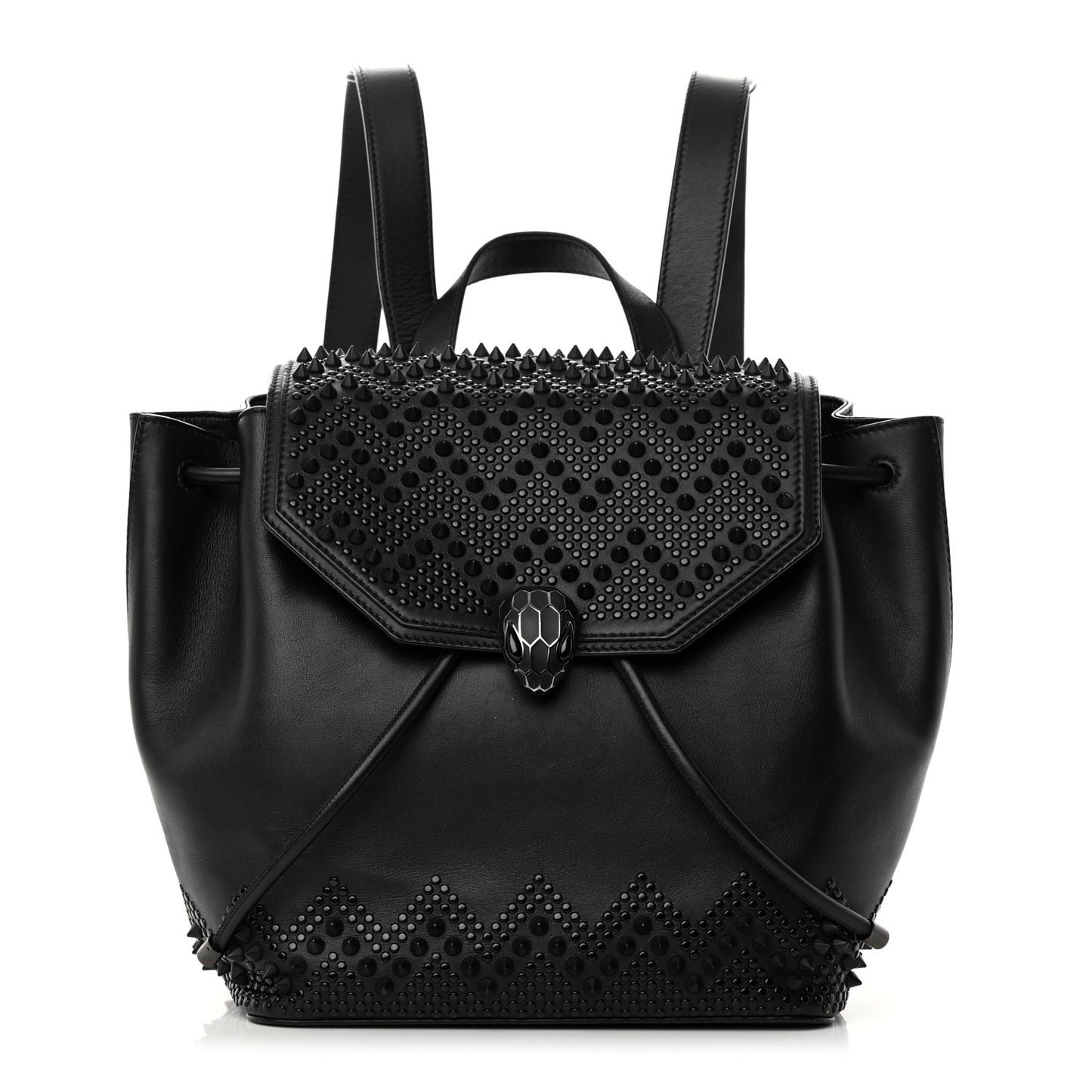 X NICHOLAS KIRKWOOD Calfskin Studded Serpenti Forever Backpack Black