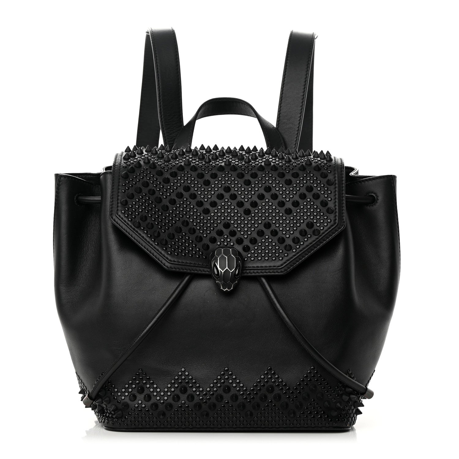 Bulgari X NICHOLAS KIRKWOOD Calfskin Studded Serpenti Forever Backpack Black 1 of 26