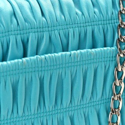 Prada Nappa Gaufre Medium Sound Flap Shoulder Bag Turchese 10 of 10