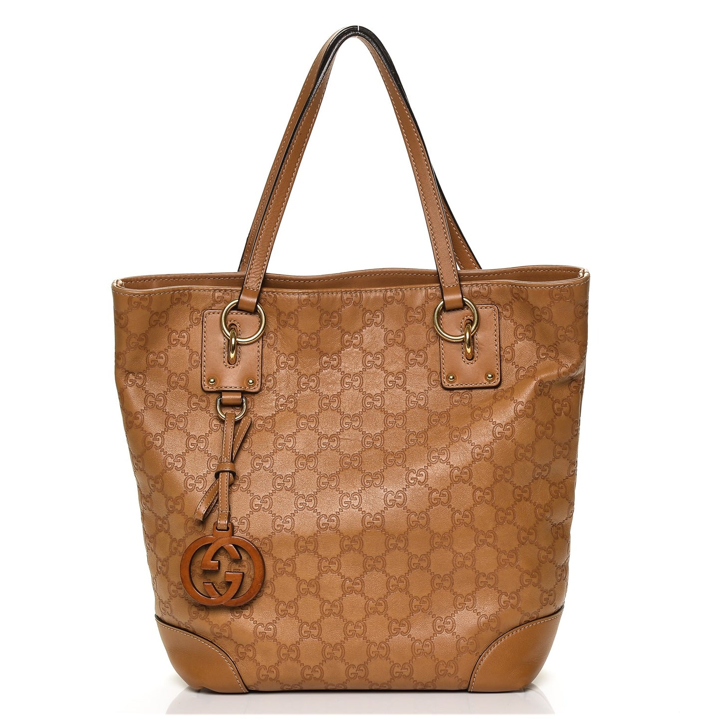 Guccissima Medium Charm Tote Light Brown