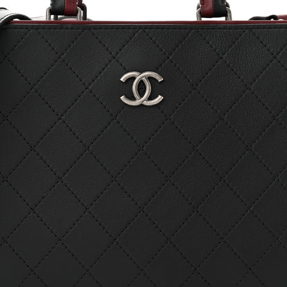 Chanel Bullskin Stitched Bi-Color Medium Shopping Tote Black 8 of 16
