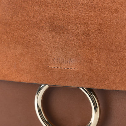 Chloe Suede Calfskin Medium Faye Shoulder Bag Tobacco 9 of 9