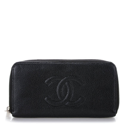 Chanel Caviar Timeless CC Large Gusset Zip Around Wallet Black 1 of 8