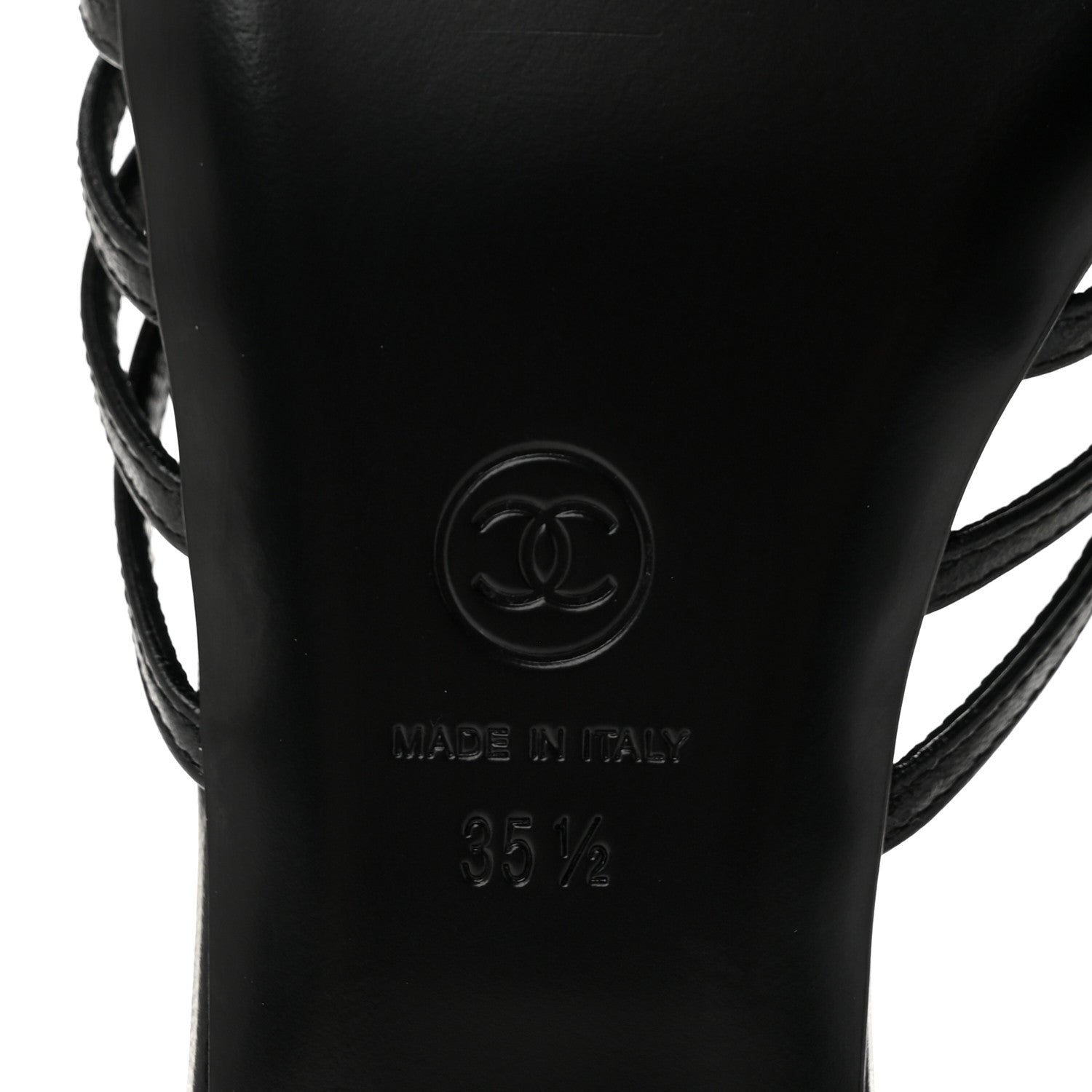 Chanel Goatskin Caged CC Slide Sandals 35.5 Black 7 of 9