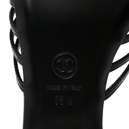 Chanel Goatskin Caged CC Slide Sandals 35.5 Black 7 of 9