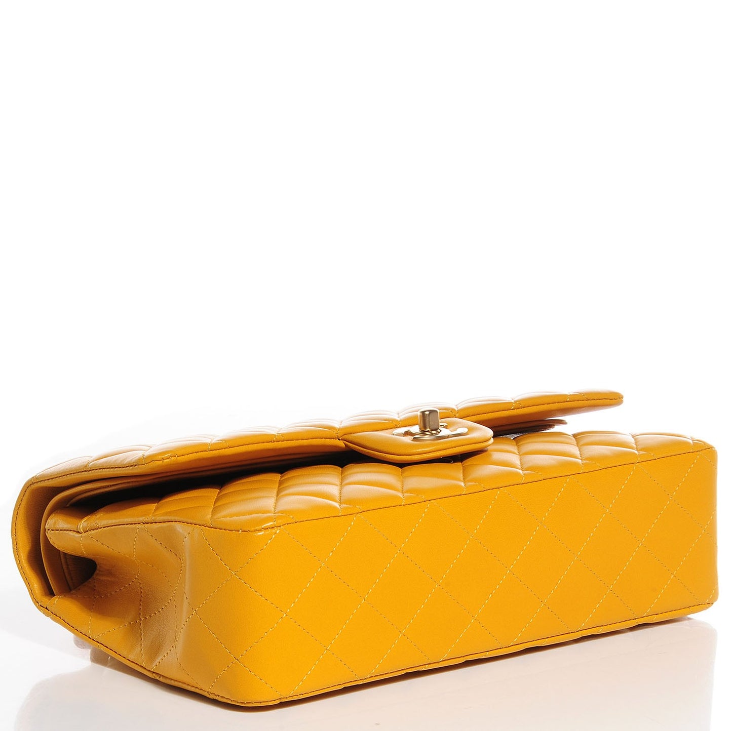 Lambskin Medium Double Flap Yellow