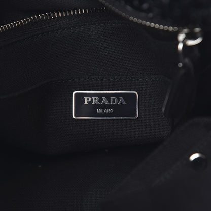 Prada Raffia Crochet Giardiniera Tote Black 7 of 12