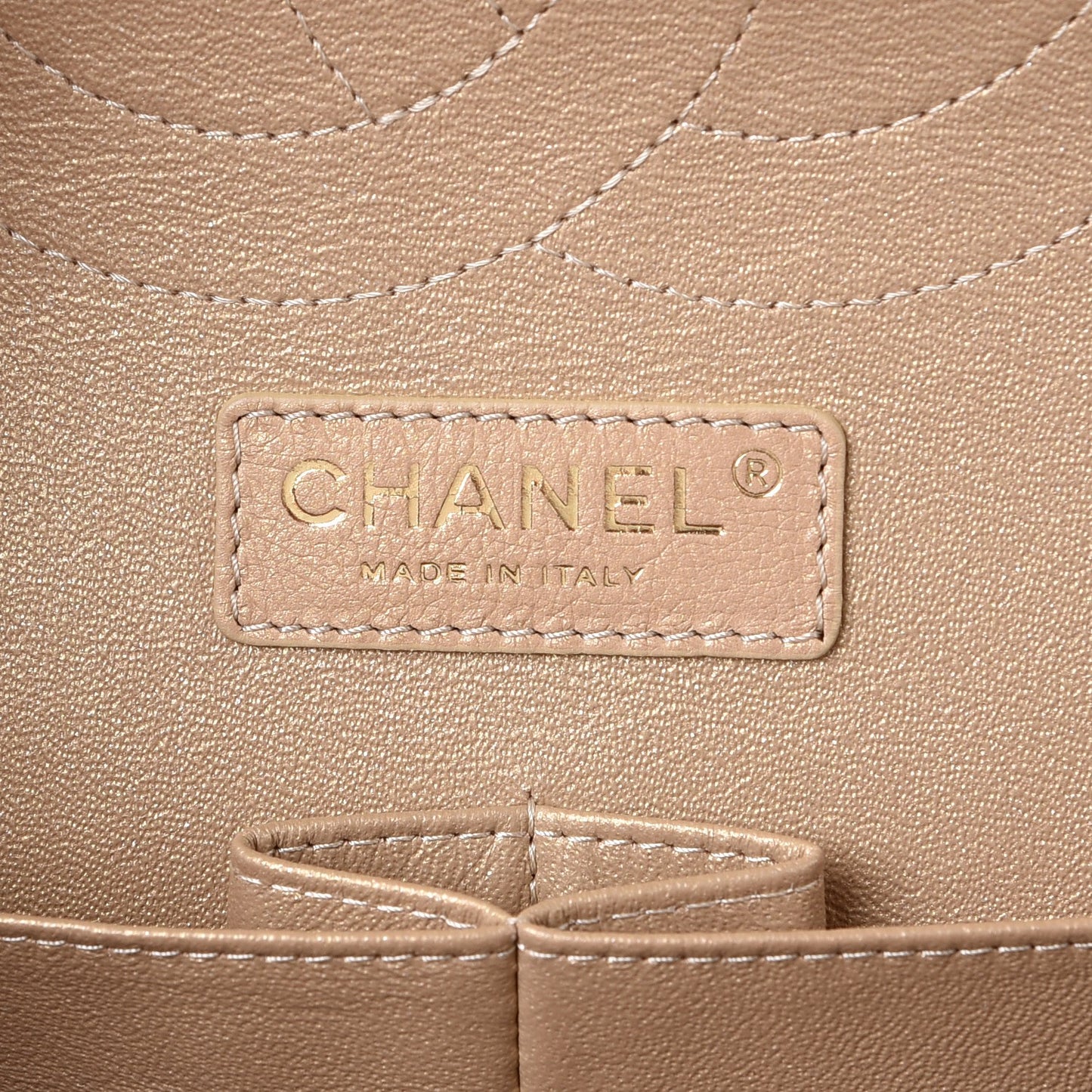 Pearly Caviar Quilted Jumbo Double Flap Gold