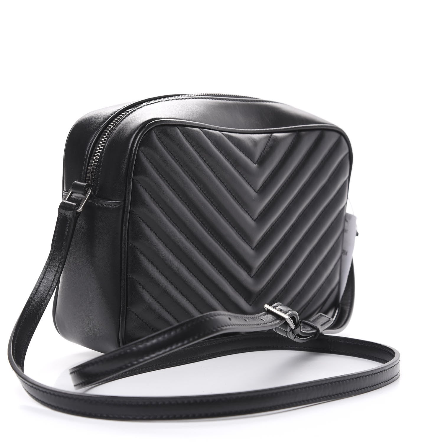 Saint Laurent Calfskin Matelasse Monogram Lou Camera Bag Black 3 of 10
