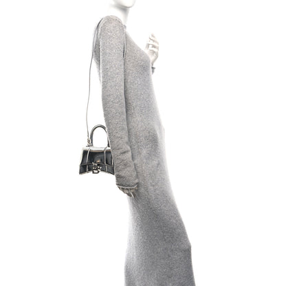 Balenciaga Metallic Calfskin Hourglass Top Handle Bag XS Silver 2 of 9